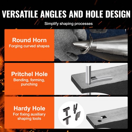 VEVOR Amboss Einzelner Hornamboss 30kg Stahlamboss Geschmiedeter Amboss Robuster Hornamboss Schmied Juweliere Metallschmied Schmiedewerkzeug Geeignet für Nieten, Abflachen, Schmieden und Formen