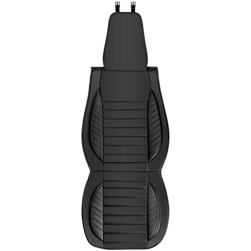 VEVOR Sitzbezüge, Universal Autositzbezüge Vordersitze, 2 Stück Kunstleder Sitzbezug, Halbgeschlossenes Design, abnehmbare Kopfstütze und Airbag kompatibel, für die meisten Autos SUVs Trucks Schwarz