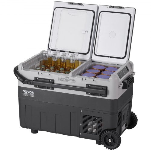 VEVOR Tragbarer Autokühlschrank Gefrierfach Kühlbox Kompressor 50L Dual Zone