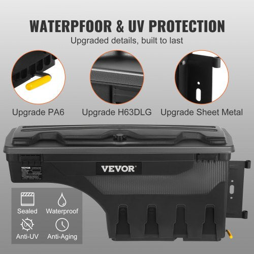 VEVOR LKW-Ladeflächen-Aufbewahrungsbox, Abschließbarer Schwenkkoffer, 25 L ABS-Radkasten-Werkzeugkasten, Wasserdicht &amp; Langlebig, Kompatibel mit Ford F-150 2015–2021 R, LKW-Ladefläche Aufbewahrungsbox