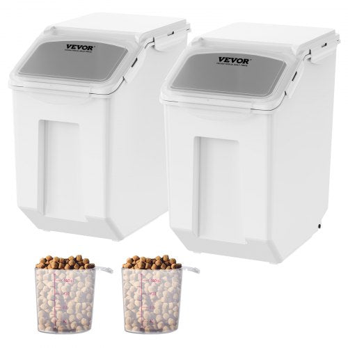 VEVOR Mottensichere Vorratsdosen Aufbewahrungsbox Küche 15 L x 2, Sichtbarer Vorratsbehälter PP mit Deckel und Rollen, Luftdichter Behälter für Reis, Mehl, Zucker, Hülsenfrüchte, Nüsse, Tiernahrung