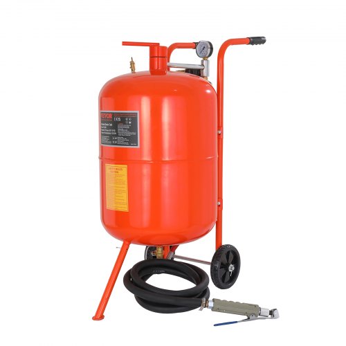 VEVOR Mobiles Sandstrahlgerät 75,7 L Sandstrahlanlage ca. 244 cm Arbeitsschlauch Sandstrahler 60–110 PSI Arbeitsdruck ideal zum Entfernen von Rost, Farbe, Flecken und das Polieren großer Flächen