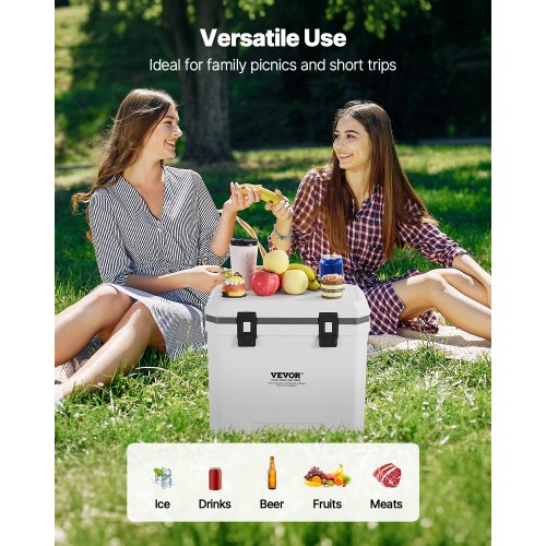 VEVOR Tragbare Kühlbox Isolierte Hartkühlbox mit Getränkehalter 38Qt