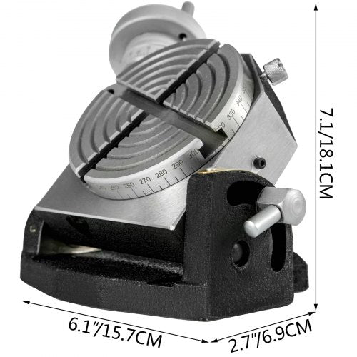 VEVOR Teilapparat Rundtisch 100mm Rundteiltisch Horizontal Vertikal Teilkopf Teilapparat schwenkbar zum Fräsen und Bohren