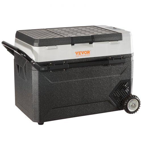 VEVOR Camping Kühlschrank 53 L Kühlboxen Rollbare Elektrische Gefrierbox 2 in 1 Doppelzone Auto Kühlschrank Kompressor zum Warmhalten und