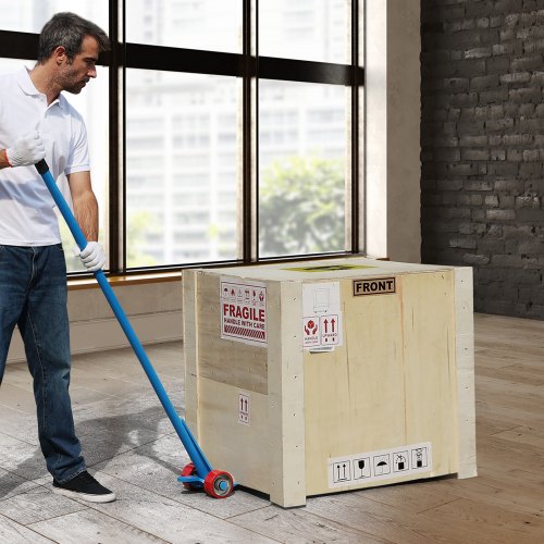 VEVOR Hebelstangen mit Rollen 152,4cm Palettenbrecher 4 Tonnen Tragfähigkeit Brechstangen Q235 Kohlenstoffstahl Abbruch-&amp; Hebelstange Lattenheber inkl.Handschuhe