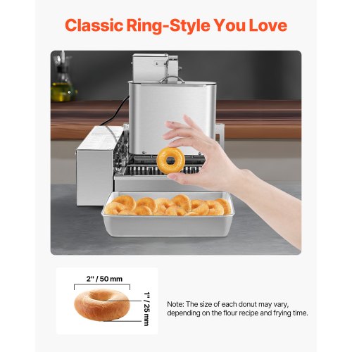 VEVOR Kommerzielle Automatische Donut Maschine Maker 4 Reihen 240 Stk./h