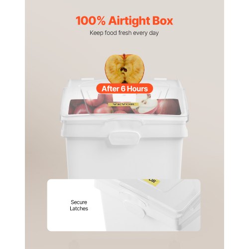 VEVOR Mehl und Reis Behälter Kapazität 25 kg, 3 Stück Aufbewahrungsbox Küche 35,5 x 50 x 45 cm, dreifach Vorratsdosen 14 x 19,7 x 17,7 Zoll weiß Speicherung für Getreide und anderen Trockenwaren