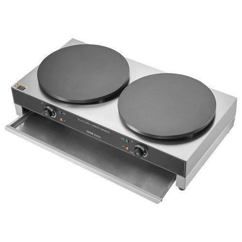 VEVOR Elektro Crepes Maker Kommerzielle Crepe-Maschine 6000W Doppelkopf 40cm Kein Stecker