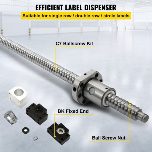 VEVOR Linearfuehrung Linearführunge Linearschiene 1 set RM1605 1000mm Anti-backlashed Kugelgewindetrieb &amp;BF12/BK12&amp; 6.35*10mm Kupplung