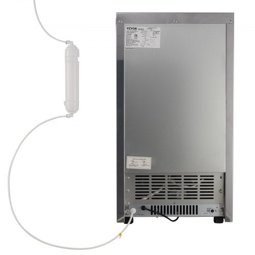 VEVOR Kommerzieller Eiswürfelbereiter Eismaschine 52 kg / 24 h, Leichte Würfeleismaschine 15 kg Eisspeicherkapazität 50 Stk. Eiswürfel, Edelstahl Eiswürfelbereiter inkl. Wasserfilter &amp; Eisschaufel