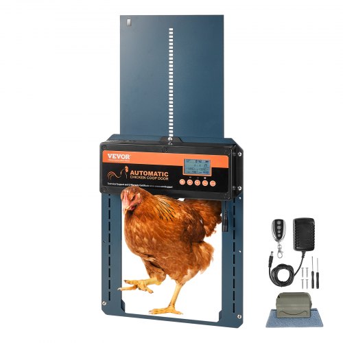 VEVOR Automatische Hühnerstall 21x26cm Türgröße Hühnerklappe IP44 Türöffner mit Lichtsensor Automatische Geflügelklappe Aluminiumlegierung Stallöffner LCD-Display -20 bis 60 °C Betriebstemperatur