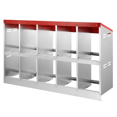VEVOR Legenest Hühner 10 Abteile Hühnernest mit Belüftungslöchern 1320x525x790mm