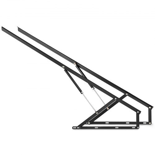 VEVOR Bett Lift Springaufbeschlag Bett 152 cm Lang, Bettbeschlag aus Stahl, Schwarz Hydraulische Bett Lift up Scharnier 60 kg Ladekapazität für Schlafsofas oder Betten mit einer Größe von 1,5 x 2 m