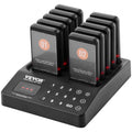 VEVOR Restaurant-Pager-System, Kabelloses Warteschlangensignal mit 400 m Reichweite, Piepser zur Rufannahme von Gästen mit Vibration und Blinken, 10 Pager für Imbisswagen, Kirche, Kindergarten