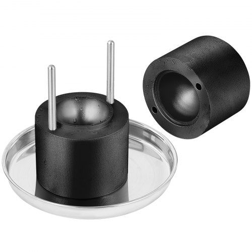 VEVOR Eiswürfelbereiter Eiswürfelformen Satz 60 mm, Eiswürfelform Eiskugelform mit Eiszange &amp; Tropfschale, Alu Schwarze Strapazierfähige Eiswürfelformen Eiswürfelbehälter Whisky Americano, Saft