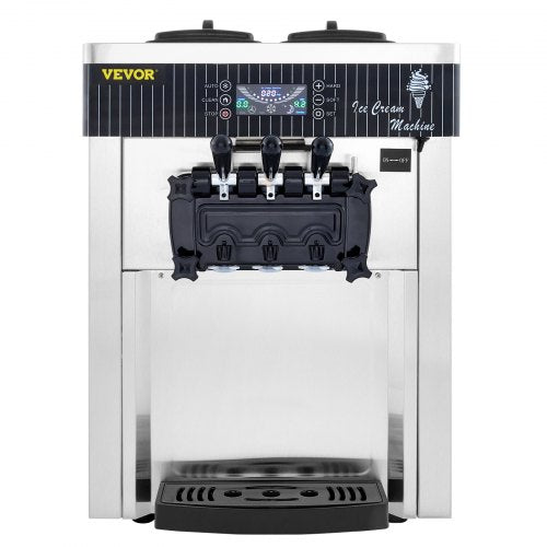 VEVOR Speiseeisbereiter Weiß Eismaschine 2200 W, 2 x 6 L Desktop Maschine Ice Cream Maker 220 V Speiseeisbereiter mit Eikegel Eierablage Edelstahl Maschine