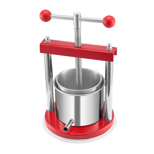 VEVOR Obstweinpresse Manuelle Presse Weinherstellung 1,65L Edelstahl Obstmühle