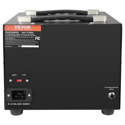 VEVOR 3000VA Spannungswandler Transformator AC 110V⇋220V Transformer Wandler 3 US NEMA 5-15R 3-polige Ausgangssteckdosen, 3 europäische Shucko-Ausgangssteckdosen, 1 USB-Buchse und 1 Typ-C-Buchse