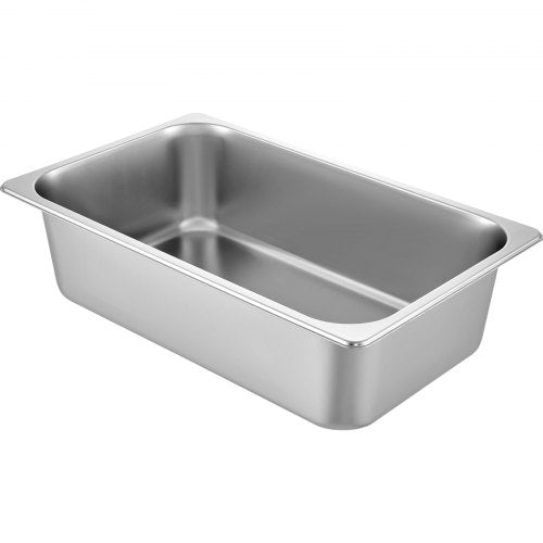 VEVOR Edelstahl Behälter 6 Stück, Speisebehälter Essens Behälter mit Deckel, Antihaft Teller, 53,7 x 33 x 14 cm, kommerzieller Warmhaltebehälter für Speisen, Torten, Aufläufe, Hotelpfanne