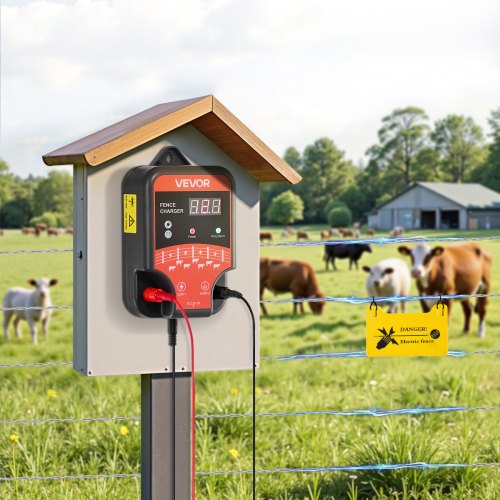 VEVOR Weidezaungerät 12kV 3J AC DC Elektrozaungerät 3km Reichweite Weidegerät