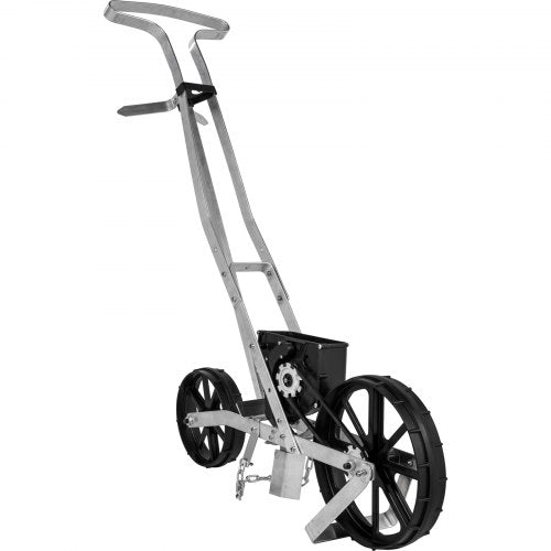 VEVOR Sämaschine Aluminium+ABS Handsämaschine 6xSaatplatten einreihige Drillmaschine 78-84cm Höhenverstellbar Dippelmaschine 6cm Vorderrad 5cm Hinterrad ideal für Samen wie Mais Lauch Spinat Karotten