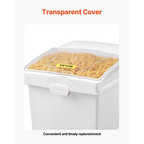 VEVOR Mehl und Reis Behälter Kapazität 25 kg, 3 Stück Aufbewahrungsbox Küche 35,5 x 50 x 45 cm, dreifach Vorratsdosen 14 x 19,7 x 17,7 Zoll weiß Speicherung für Getreide und anderen Trockenwaren