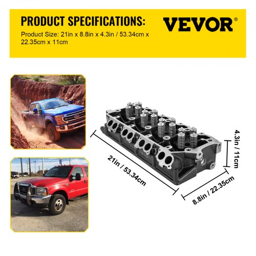 VEVOR Zylinderköpfe PowerStroke 6.4L Passend für 08–10 Ford F250 F350 F450 F550