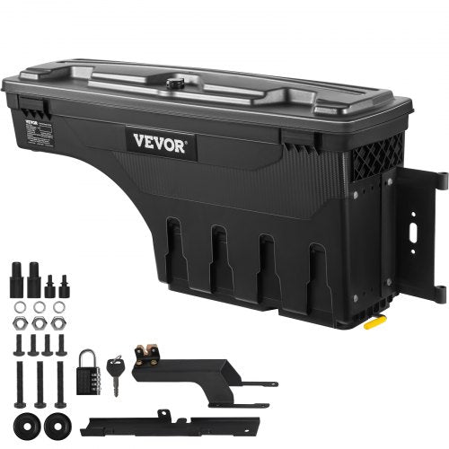 VEVOR LKW-Ladeflächen-Aufbewahrungsbox, Abschließbarer Schwenkkoffer, 25 L ABS-Radkasten-Werkzeugkasten, Wasserdicht &amp; Langlebig, Kompatibel mit Ford F-150 2015–2021 R, LKW-Ladefläche Aufbewahrungsbox
