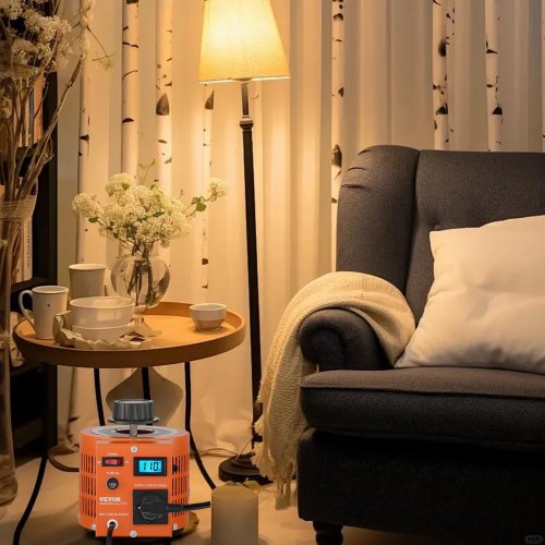 VEVOR 2000VA Stelltransformator mit variabler Spannung, 6,6 Ampere, 230 V Eingang, 0-300 V Ausgang, Wechselspannungsregler, mit LCD-Display, 4 zusätzlichen Sicherungen, für Zuhause, Industrie, Büro