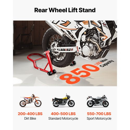 VEVOR Motorradständer Hinterradständer 385kg Heckspoolift Paddock Schwingarm Rot