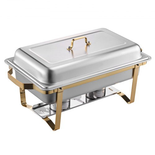 VEVOR Chafing Dish Set Speisenwärmer Edelstahl 7,5L/4L Buffet Gold Hochzeit