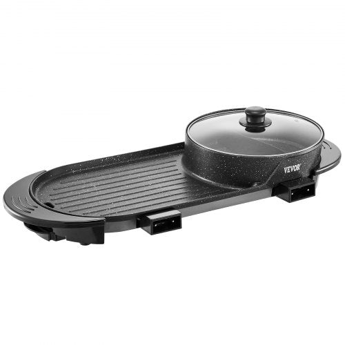 VEVOR Hot Pot mit Grill 2200W 2-in-1 Elektrischer rauchfreier Grill und Hot Pot