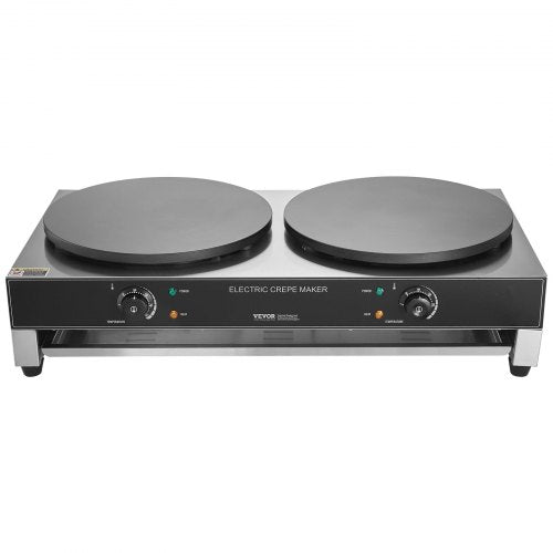 VEVOR Elektro Crepes Maker Kommerzielle Crepe-Maschine 6000W Doppelkopf 40cm Kein Stecker