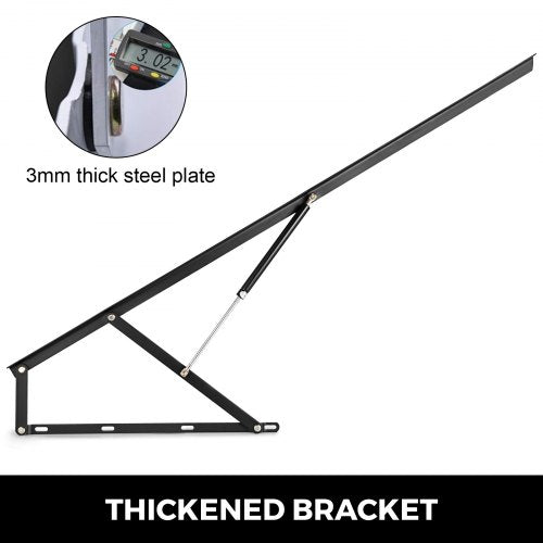 VEVOR Bett Lift Springaufbeschlag Bett 152 cm Lang, Bettbeschlag aus Stahl, Schwarz Hydraulische Bett Lift up Scharnier 60 kg Ladekapazität für Schlafsofas oder Betten mit einer Größe von 1,5 x 2 m