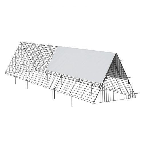 VEVOR Hühnertunnel, 300 x 71 x 61,5 cm Hühnerkäfig für den Hof, tragbare Hühnertunnel für den Außenbereich, einfache Installation, Hühnerstall-Auslauf, geeignet für Hühner, Enten, Kaninchen
