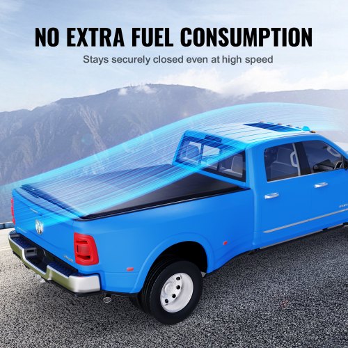 VEVOR Ladeflächenabdeckung, aufrollbare Ladeflächenabdeckung, kompatibel mit 2002-2018 Dodge Ram 1500, 2003-2024 2500 3500, 2019-2024 Classic, für 6,4 x 5,5 Fuß große Ladefläche, weiches PVC-Material