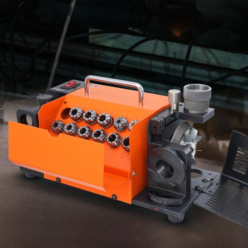 VEVOR MR-13A Bohrerschleifgerät 120 W Bohrerschleifmaschine 4500 U/min Schärfstation Stahl Bohrerschärfgerät 95-135° Einstellbarer Spitzenwinkel 11 Spannzangen Geeignet für Bohrerdurchmesser φ3–13 mm