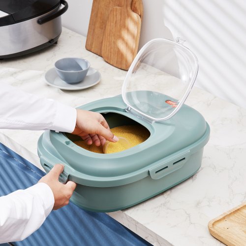 VEVOR Vorratsdosen Aufbewahrungsbox Küche 6,5-25L 100 % Luftdicht Klappbar Vorratsbehälter PP Verschluss-System, Rollbare Vorratsdosen für Reis, Mehl, Zucker, Bohnen, Nüssen, Tiernahrung usw.