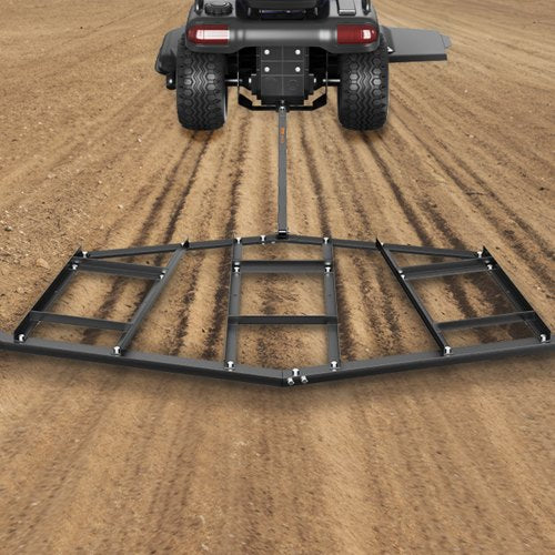 VEVOR Schleppegge 2200 x 2070 x 100 mm Traktor Wiesenegge Wiesenschleppe aus 4 mm dickem Q235-Stahl Feldegge Einstellbarer Querstangenbereich 203,2/406,4 mm Rasenschleppe ATVs, UTVs, Gartentraktoren