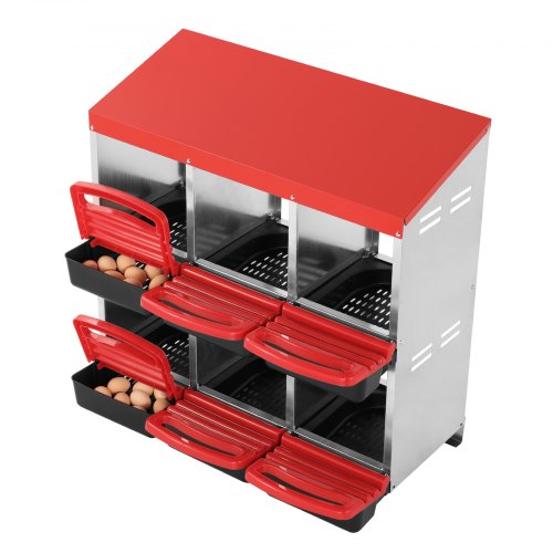 VEVOR Legenest Hühner 6 Abteile Hühnernest mit schrägen Nistkästen 796x525x790mm