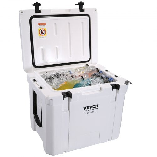VEVOR Passive Kühlbox Eisbox 49,55 L, Isolierte Kühlbox Camping Thermobox 40-45 Dosen, Campingbox Kühlschrank mit Flaschenöffner, Isolierung Kühlbox Tragbar, Eistruhe Cooler Multifunktional