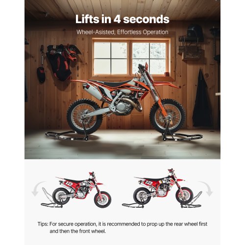 VEVOR Motorrad-Ständerlift vorne und hinten Spoolift, Paddock-Schwingarm 50kg