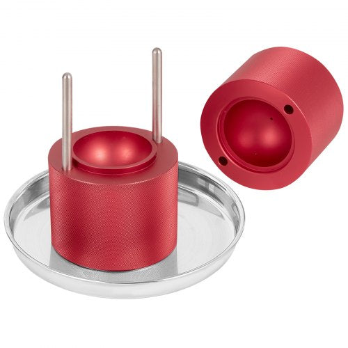 VEVOR Eiswürfelbereiter Eiswürfelformen Satz 60 mm, Eiswürfelform Eiskugelform mit Eiszange &amp; Tropfschale, Alu Rote Strapazierfähige Eiswürfelformen Eiswürfelbehälter Whisky Americano, Saft &amp; Milch
