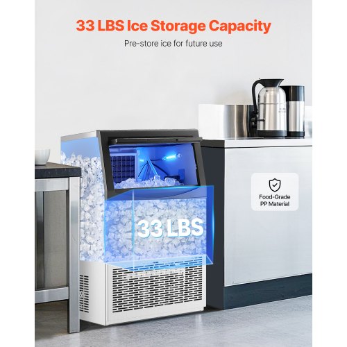 VEVOR Kommerzielle Eisbereiter Eismaschine 40,82kg/Tag LED Anzeige Restaurant
