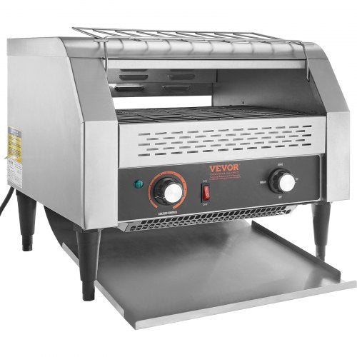 VEVOR Durchlauf-Toaster 1770 W Förderbandtoaster, Kettentoaster, Drei multifunktionale Betriebsarten 450 Scheiben pro Stunde, Kommerzieller Toaster Förderband Edelstal Restaurants, Bäckereien Silber