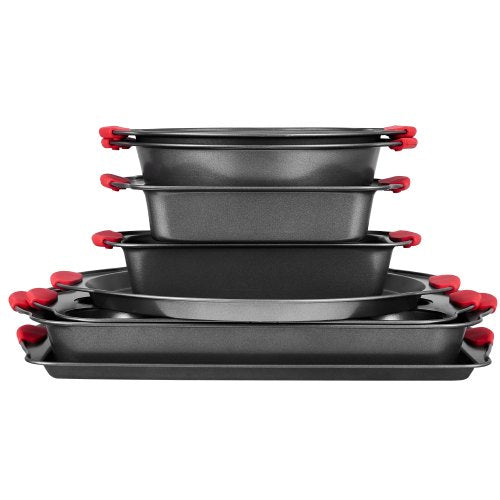 VEVOR Backform Küchenbackform Set 8-teilig Karbonstahl mit Silikongriffen