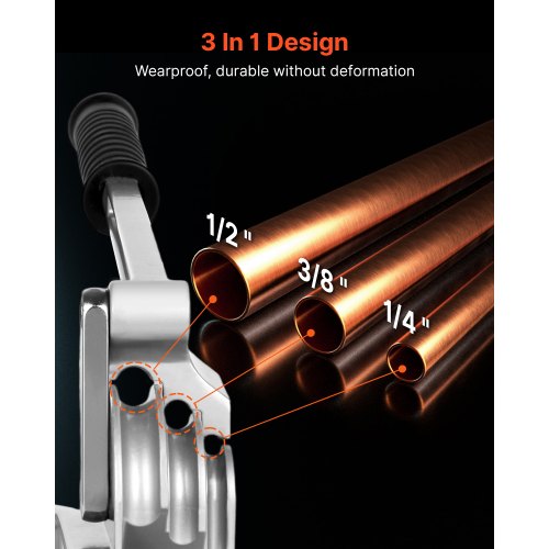 VEVOR Rohrbiegegerät Rohrbieger für 6,35/9,525/12,7mm Außendurchmesser 0-180°