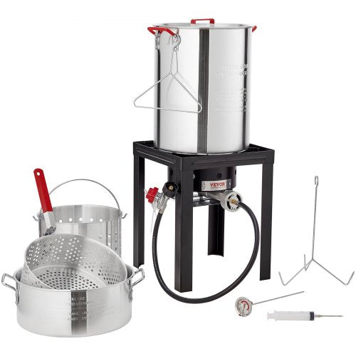 VEVOR 30Qt Türkei 10Qt Fischfritteuse Propankessel Dampfgarer Suppentopf Outdoor