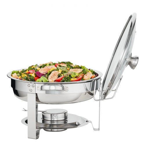 VEVOR Profi Edelstahl Warmhaltebehälter Speisenwärmer 2x3,5L Chafing Dish Set